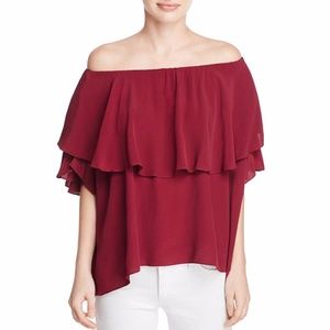 MLM Womens Maison Off-The-Shoulder Ruffled Blouse